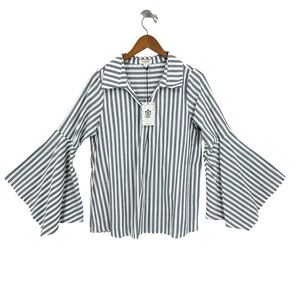 New ANDREE BY UNIT Shirt Blouse Striped Top